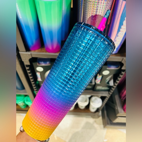 Starbucks Tim Singleton Pride Cup Rainbow Grid Cold Tumbler 24oz Venti New 2023 - Picture 8 of 12